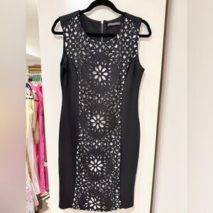 Suzy Shier Black and White Patterned Mini Dress